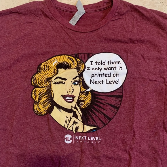 Next Level Apparel Maroon Graphic T-Shirt - Pop Art Comic Print - Picture 3 of 7